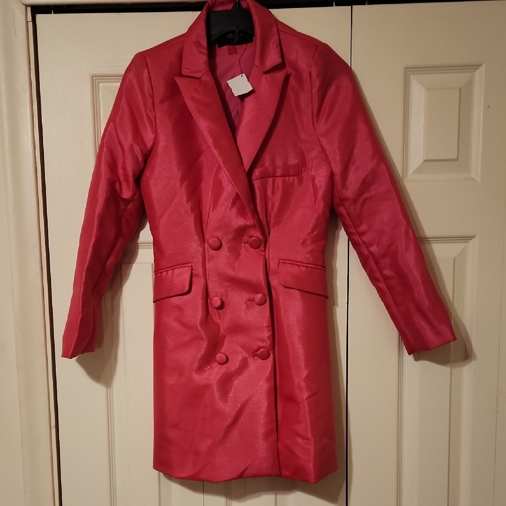 AKIRA Pink Double-Breasted Blazer Dress